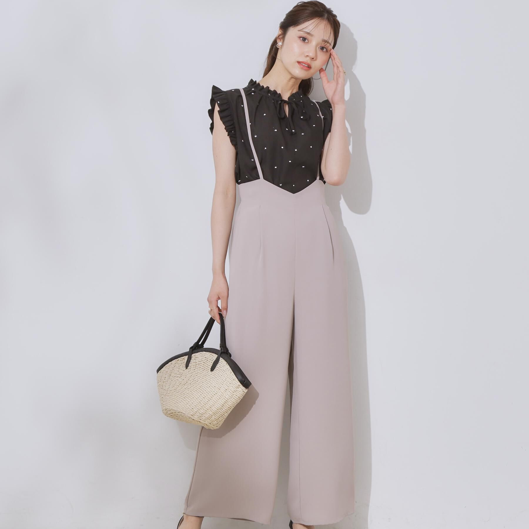 Couture broach「【マシンウォッシャブル・きれいめ】キャミロンパース」|その他|ベージュ(052)