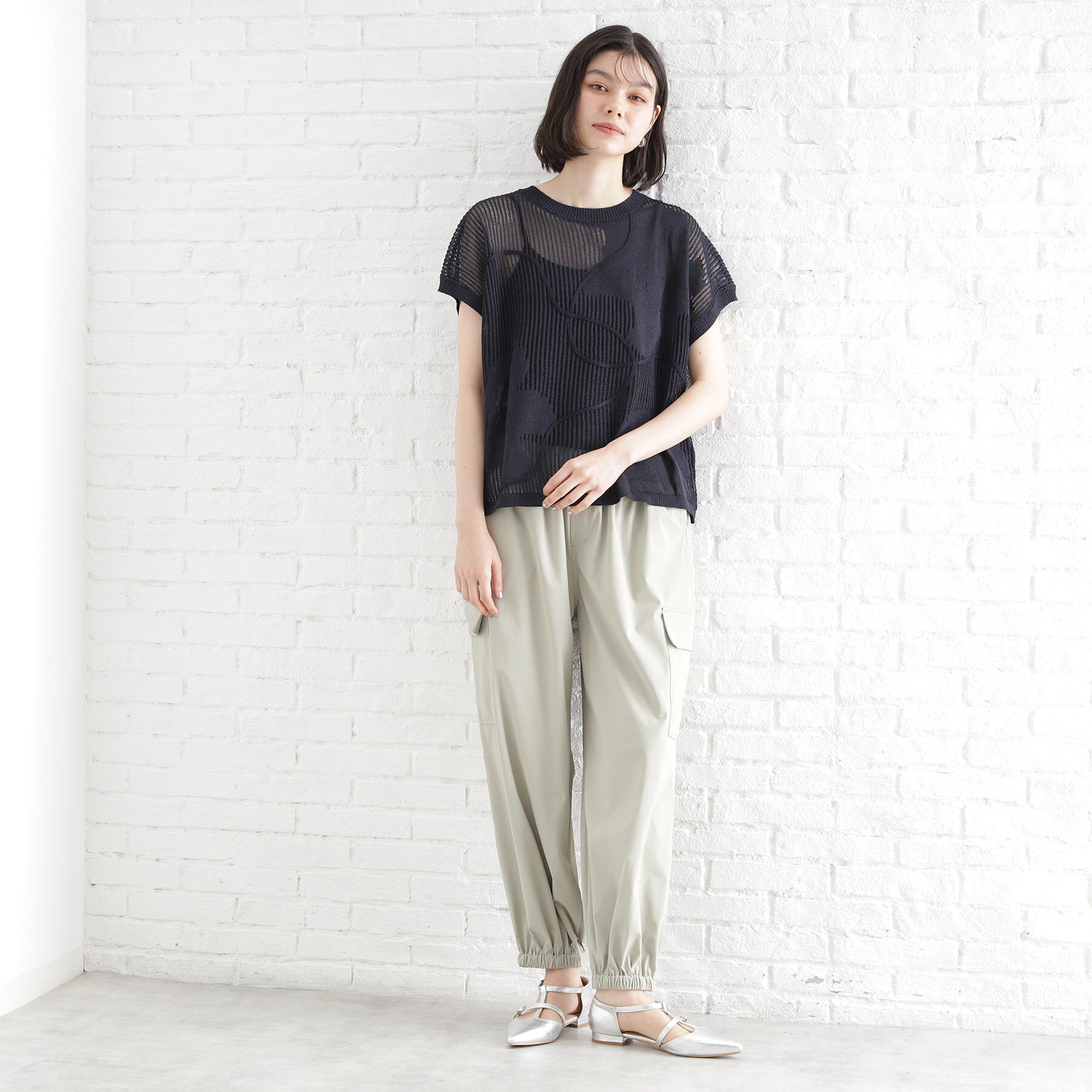 THE SHOP TK「コード刺繍シアーニット【洗える】」|ニット・セーター|