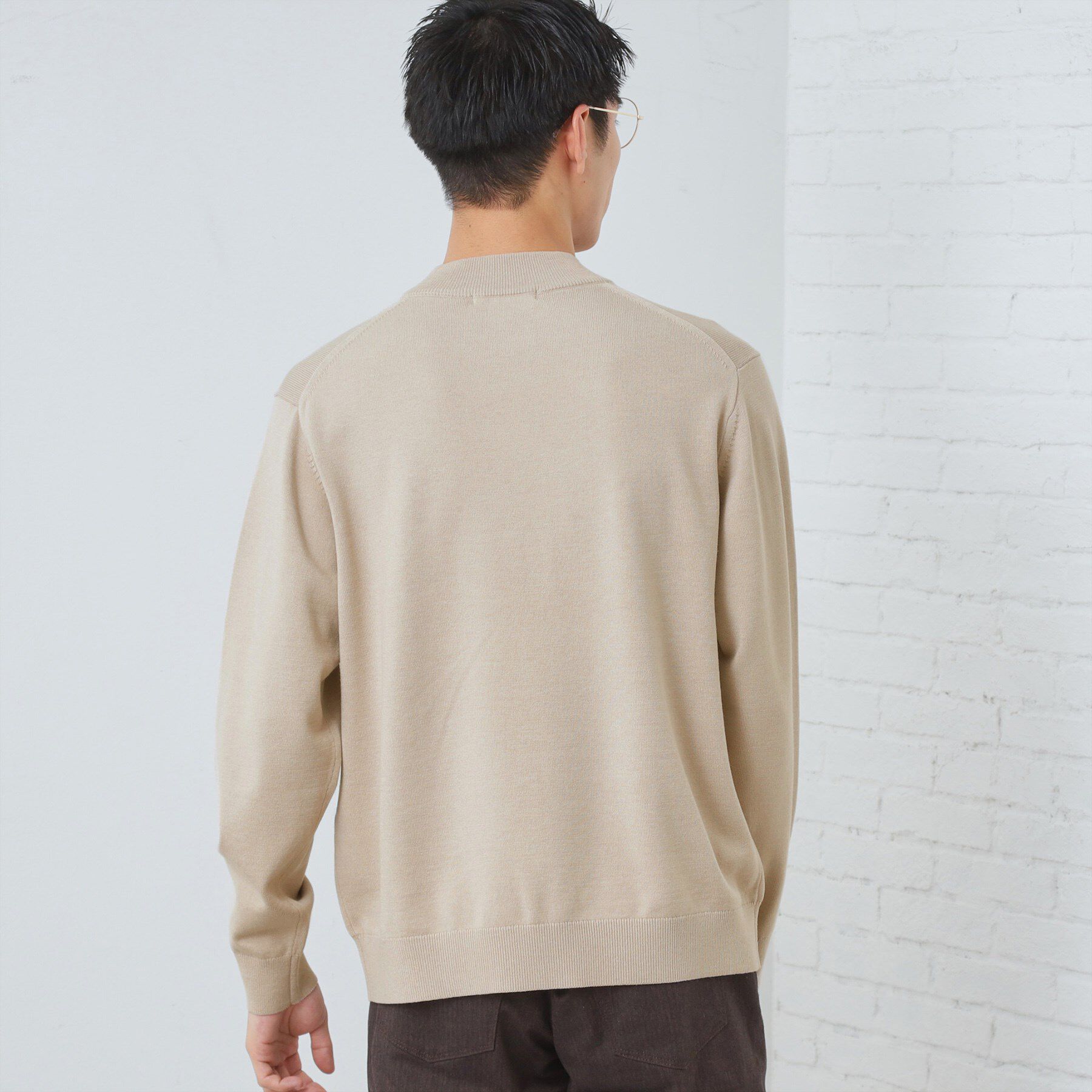 THE SHOP TK「【冬のビジネスシーンに最適】シルキーモックネックニット　洗濯機OK」|ニット・セーター|