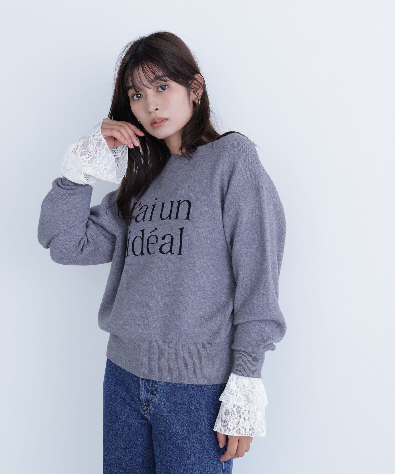  「ダブルジャガードロゴニット」|ニット・セーター|