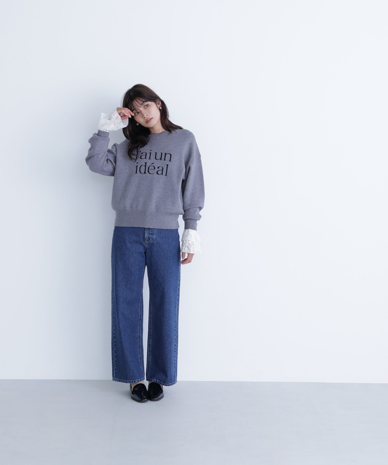  「ダブルジャガードロゴニット」|ニット・セーター|