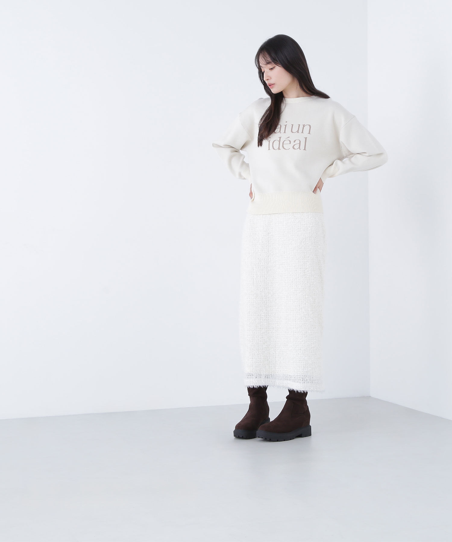  「ダブルジャガードロゴニット」|ニット・セーター|