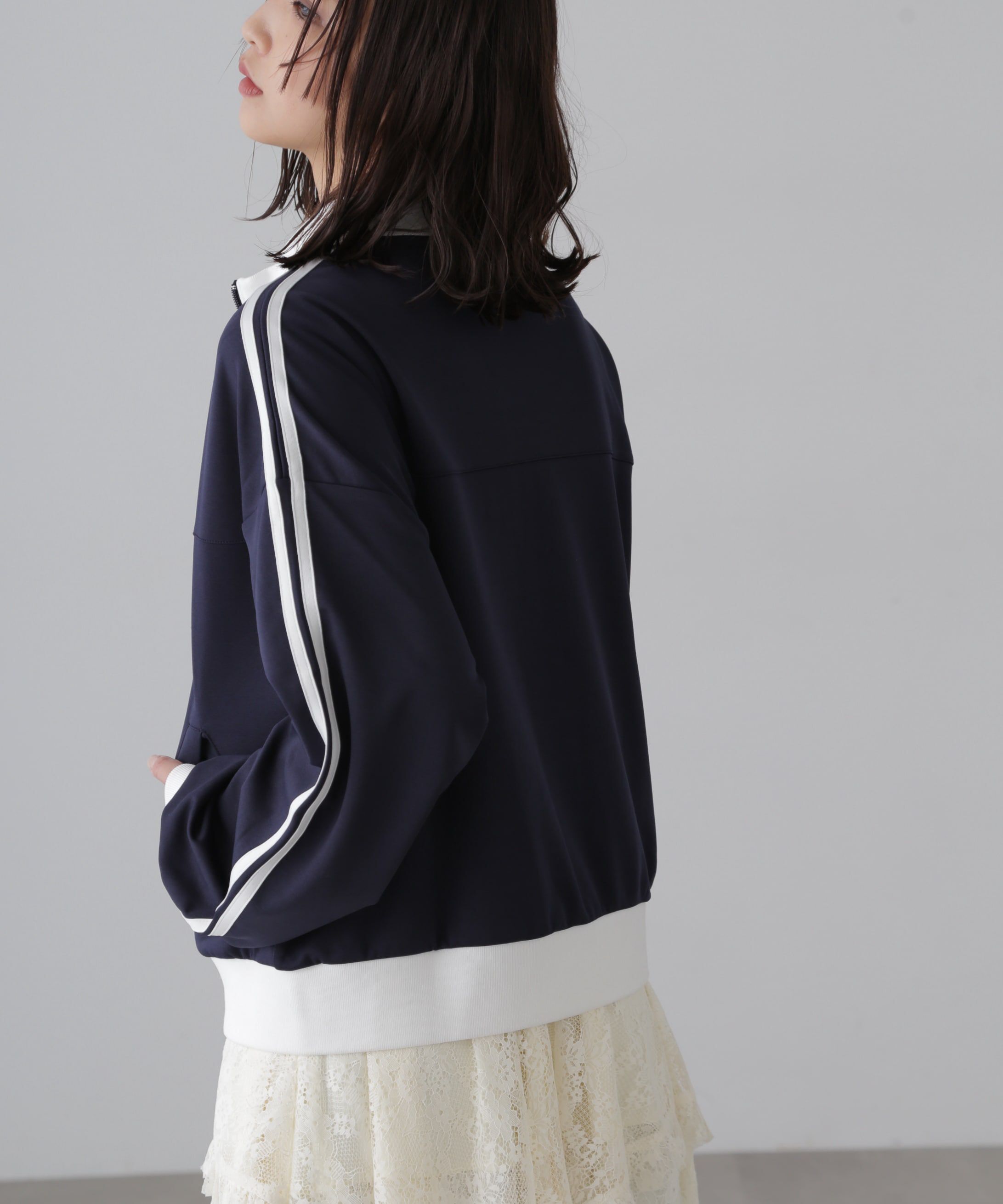  「配色ライントラックジャケット」|ブルゾン・スタジャン|