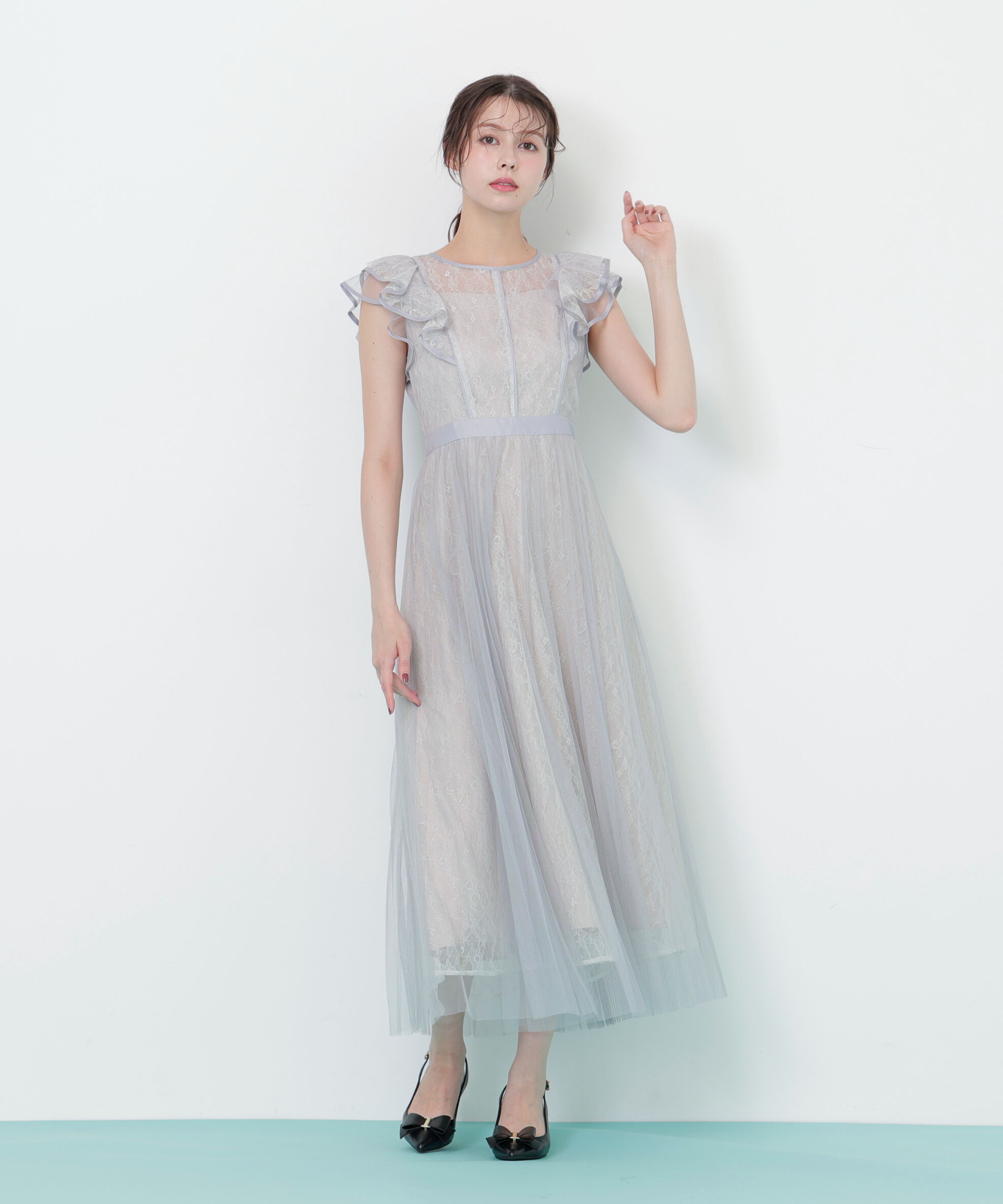  「配色パイピングレースワンピース」|ワンピース|