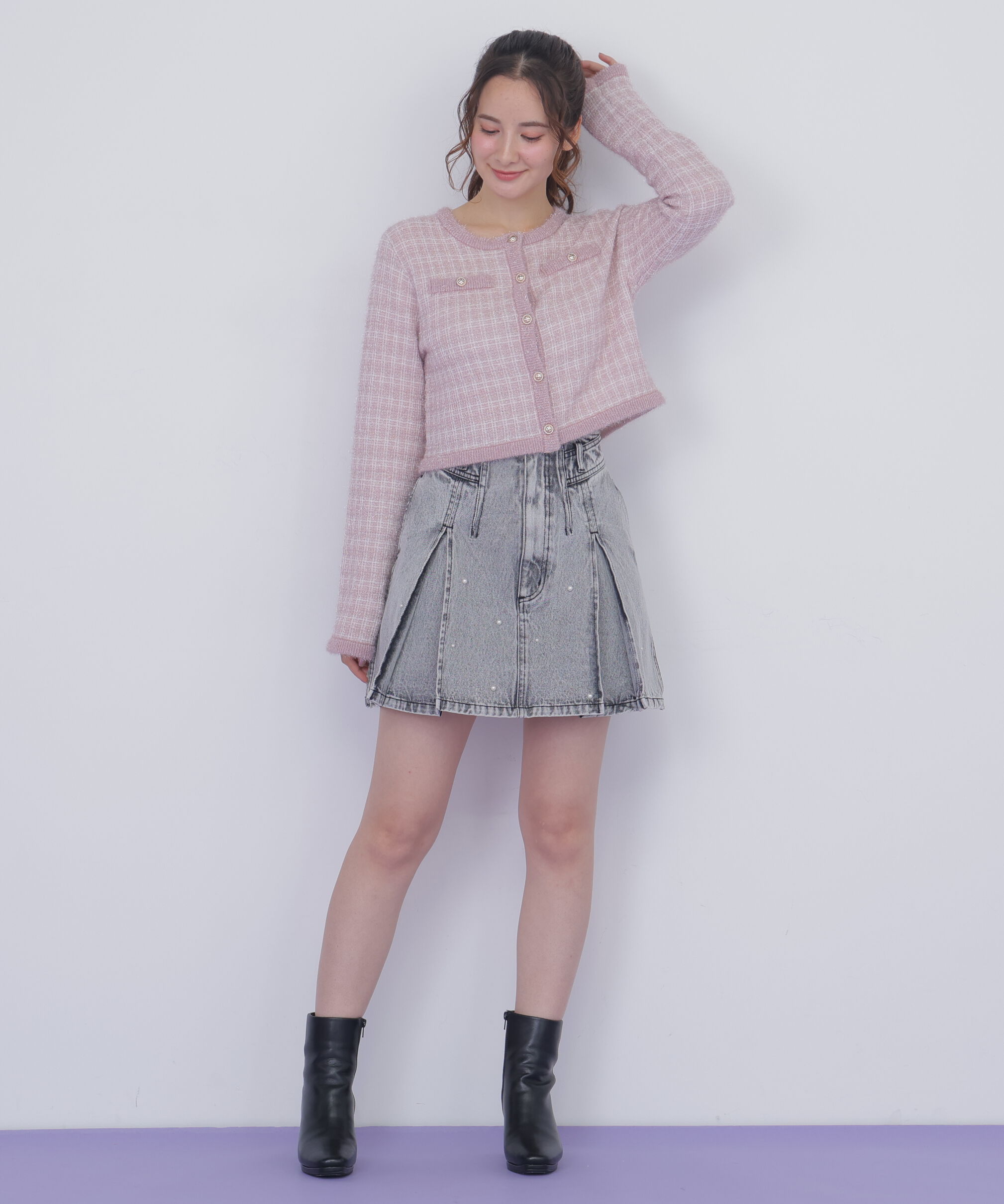  「構築パネルデニムミニスカート」|スカート|