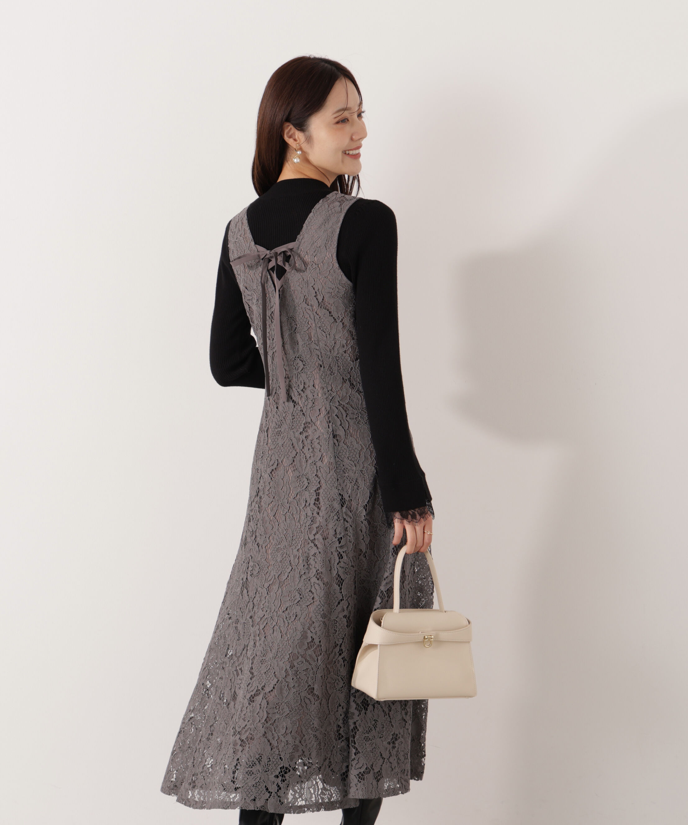 PROPORTION BODY DRESSING「Vネックレースジャンスカ 26SS」|ワンピース|