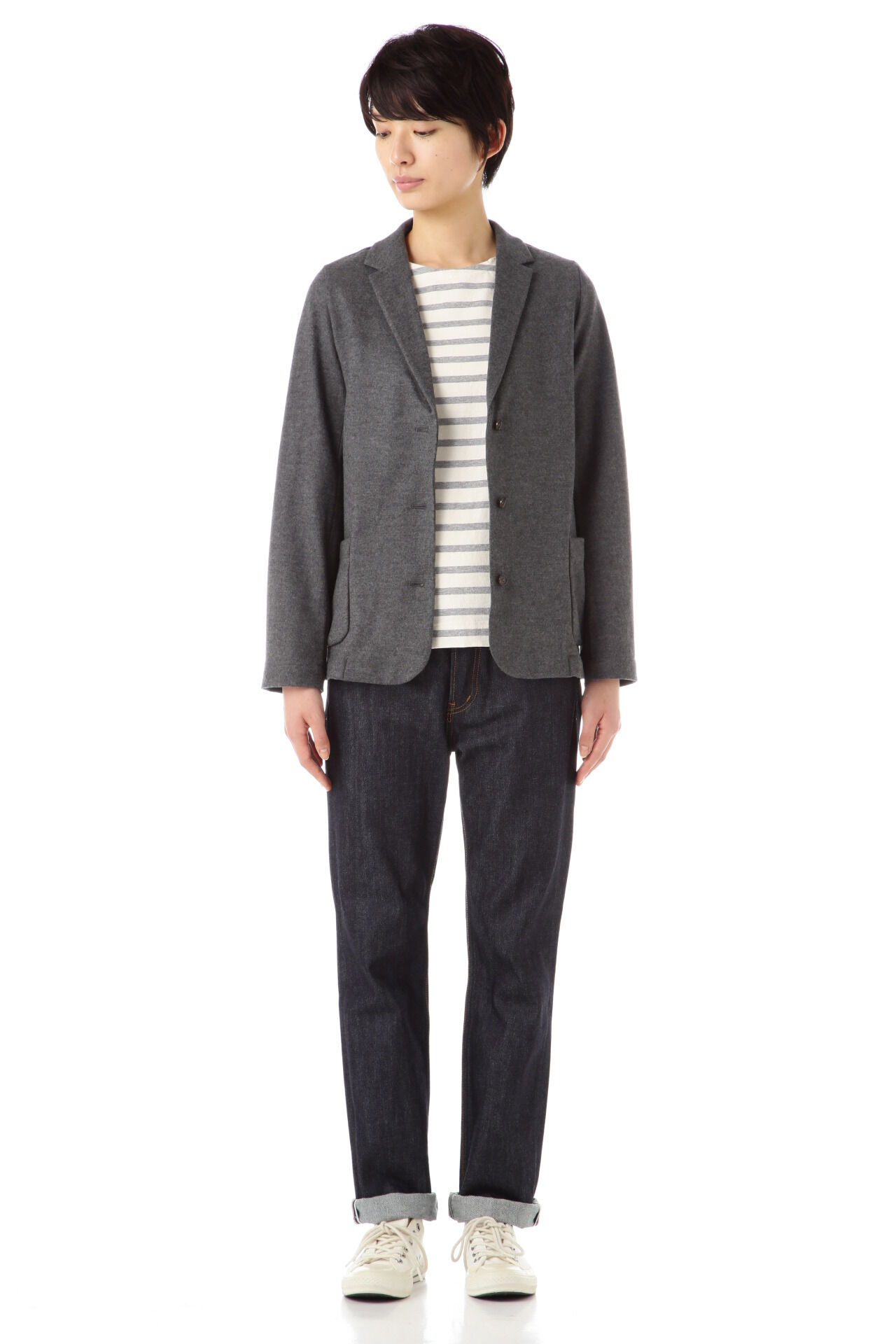  「カットソーテーラードジャケット」|ブルゾン・スタジャン|