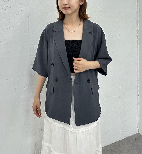 archives「ハーフスリーブ麻調テーラードジャケット」|テーラードジャケット|