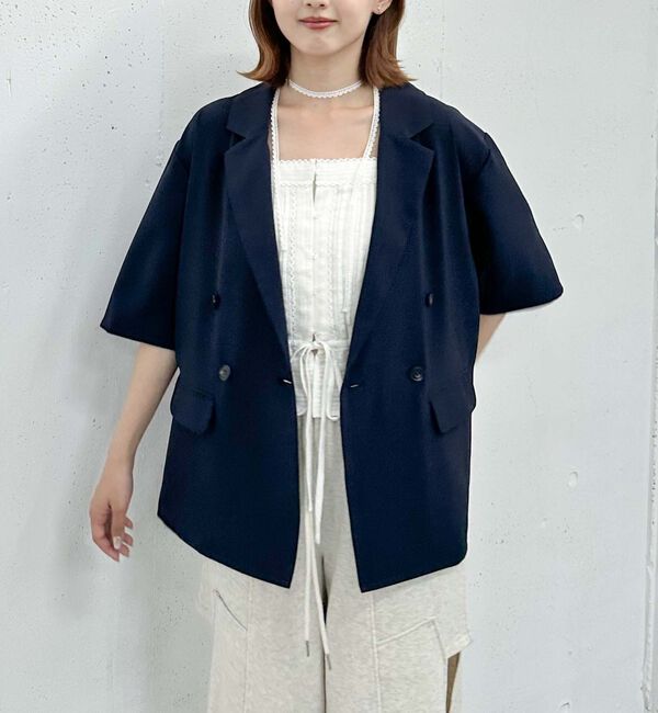 archives「ハーフスリーブ麻調テーラードジャケット」|テーラードジャケット|