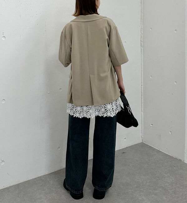 archives「ハーフスリーブ麻調テーラードジャケット」|テーラードジャケット|