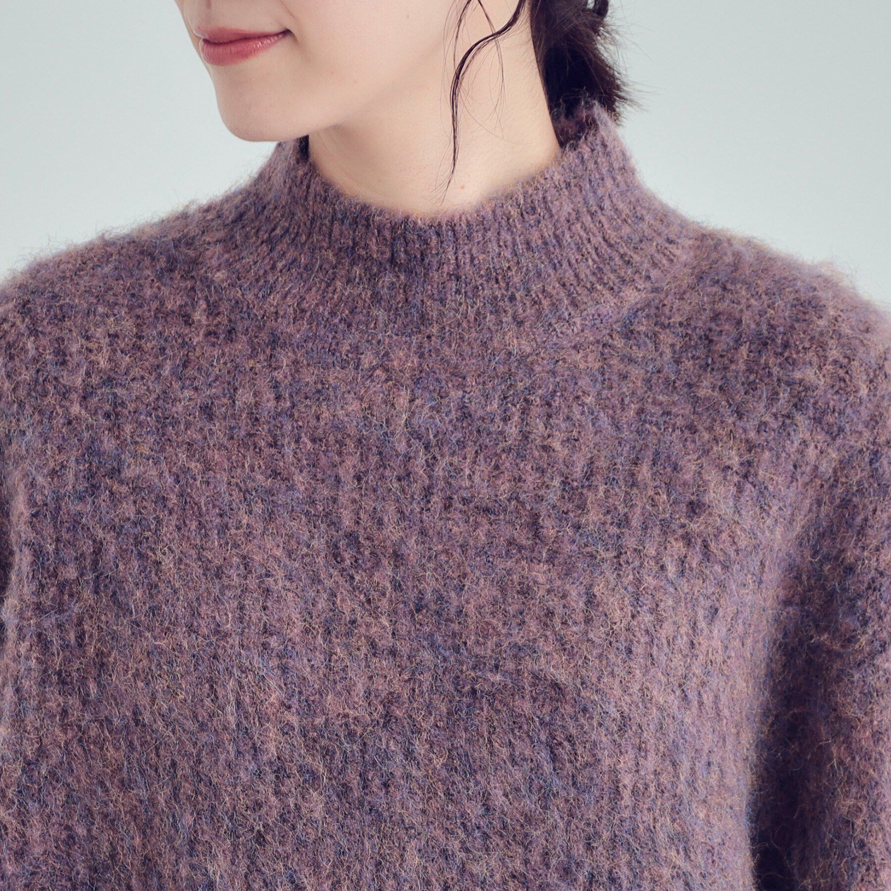 SHOO･LA･RUE「【S-LL/体型カバー】ふわふわMIXハイネックニット」|ニット・セーター|