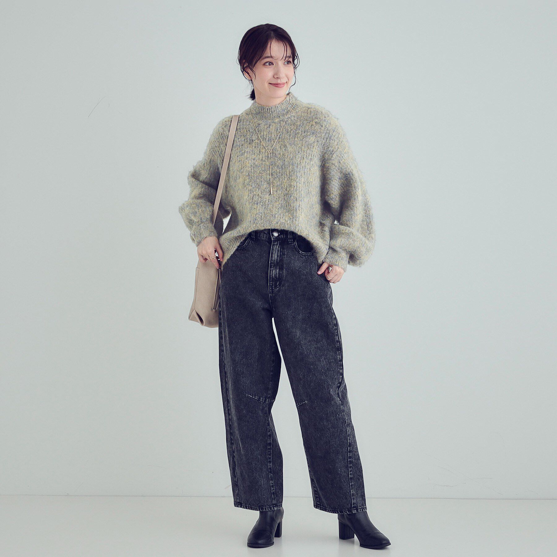 SHOO･LA･RUE「【S-LL/体型カバー】ふわふわMIXハイネックニット」|ニット・セーター|