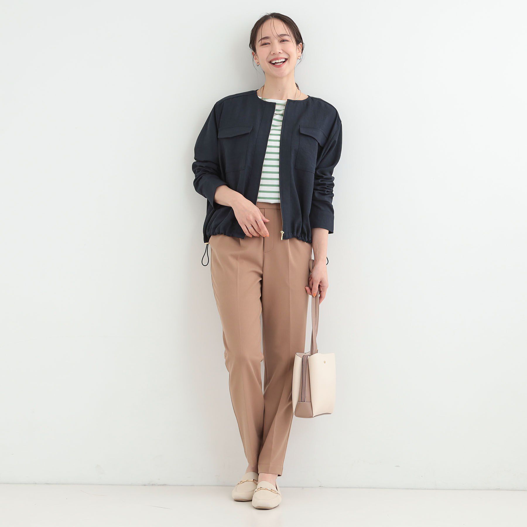 SHOO･LA･RUE「【S-LL】デイリーにも、通勤にも。フラップポケットノーカラーブルゾン」|ブルゾン・スタジャン|