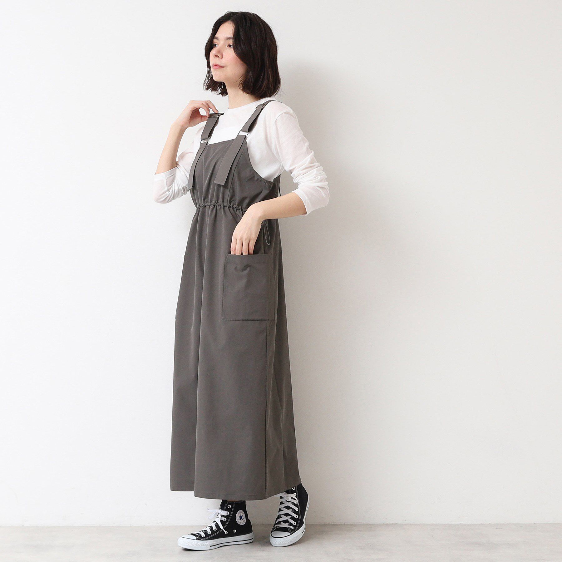 Dessin「【洗える】ベルト付きワークジャンスカ（S～L）」|ワンピース|