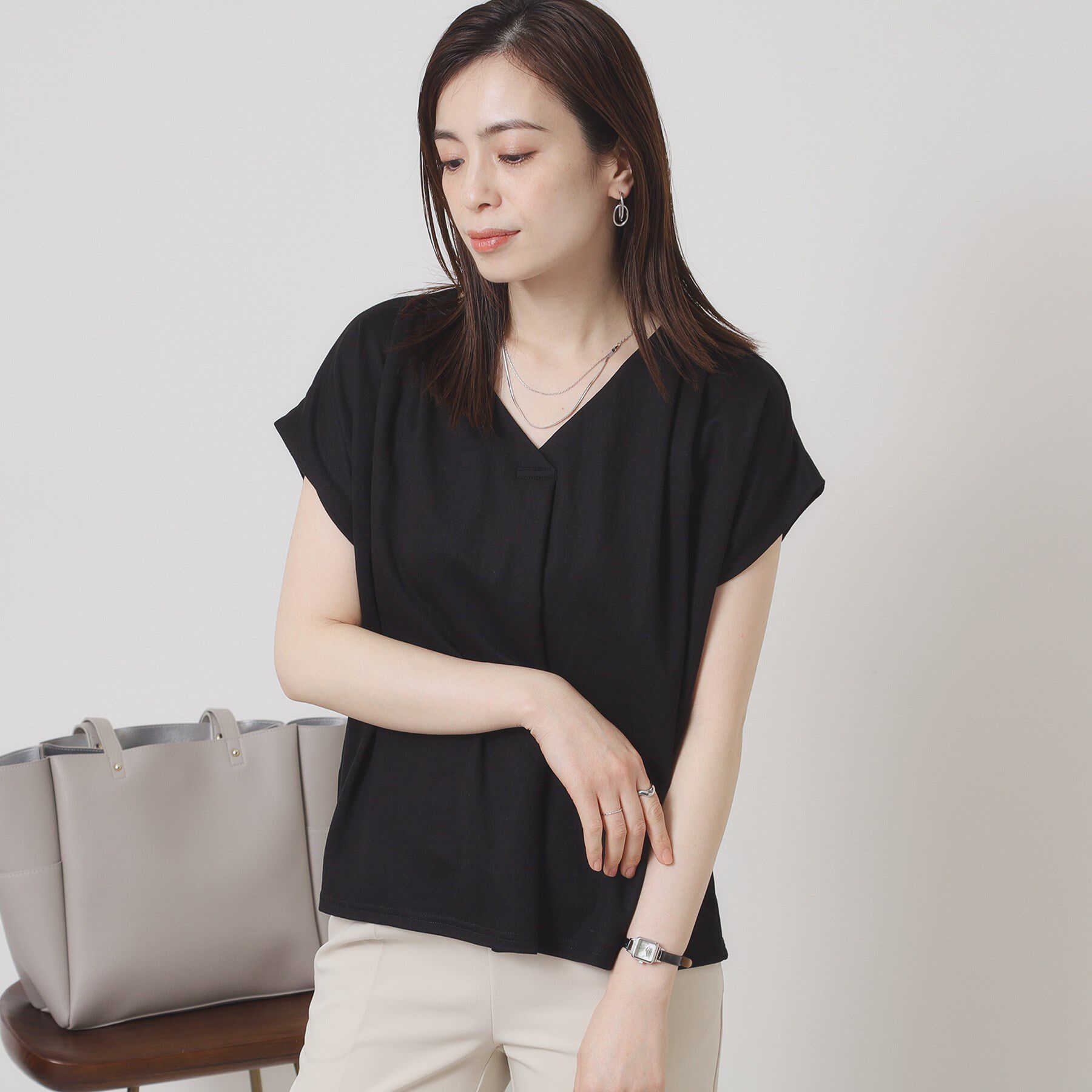 ITS&rsquo;DEMO「【接触冷感／手洗い可】カノコスキッパーブラウス」|シャツ・ブラウス|