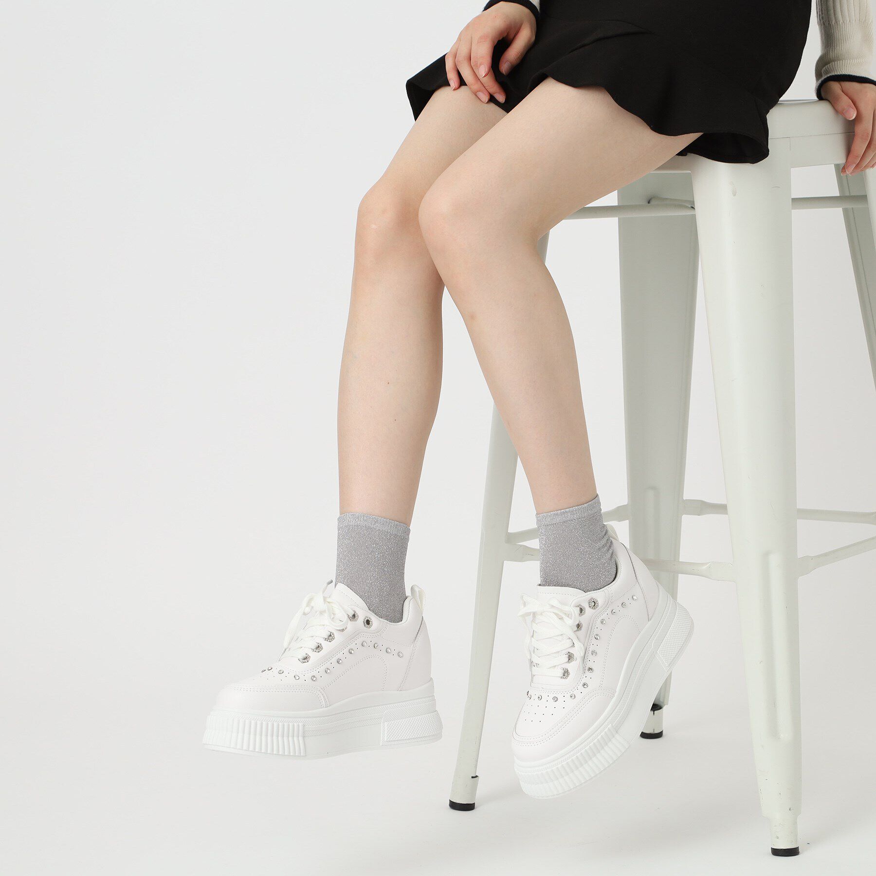 csT&P「軽量厚底インヒールラインストーン付スニーカー」|スニーカー|