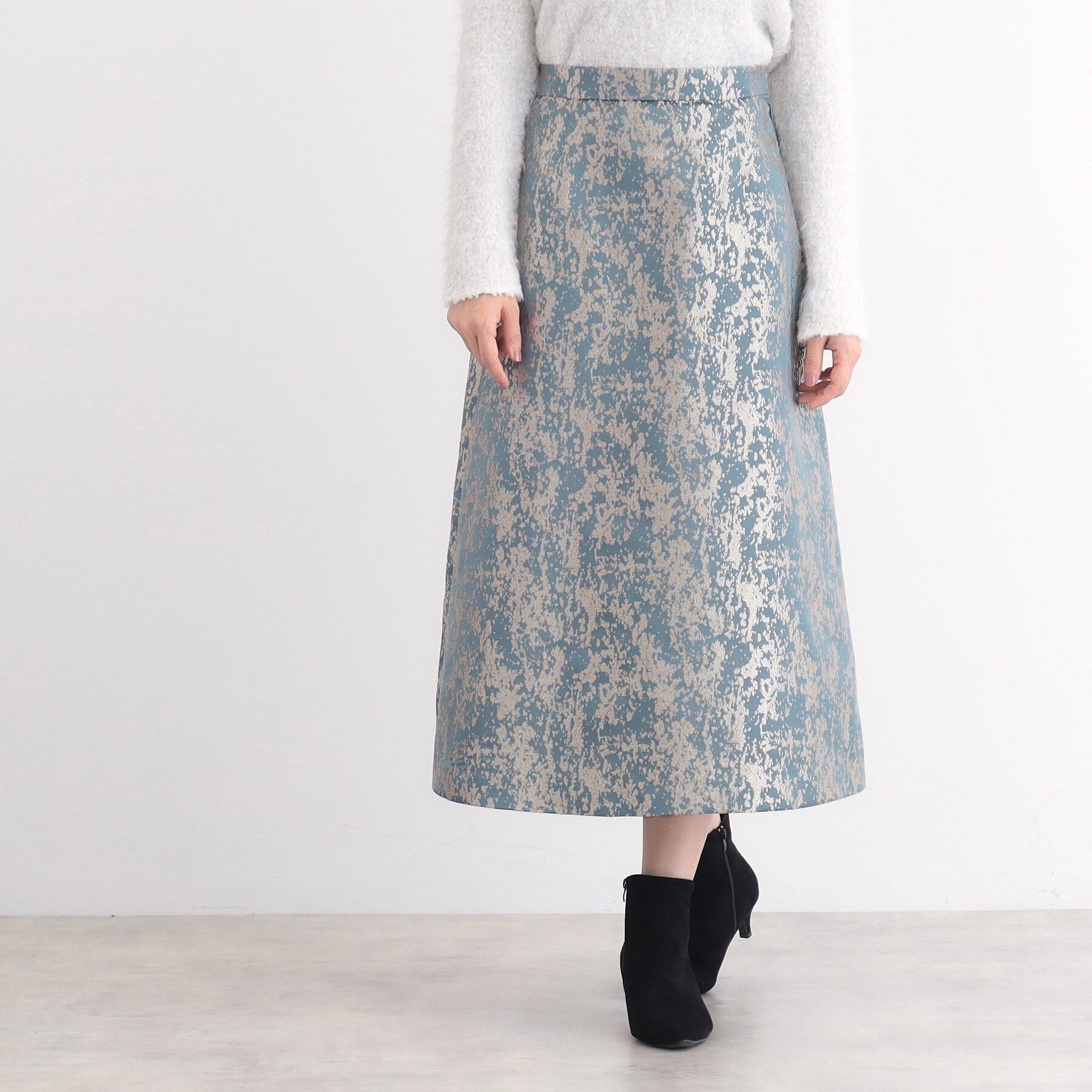 SunaUna「【華やか／ウエストゴム仕様】ラメジャカードスカート」|スカート|