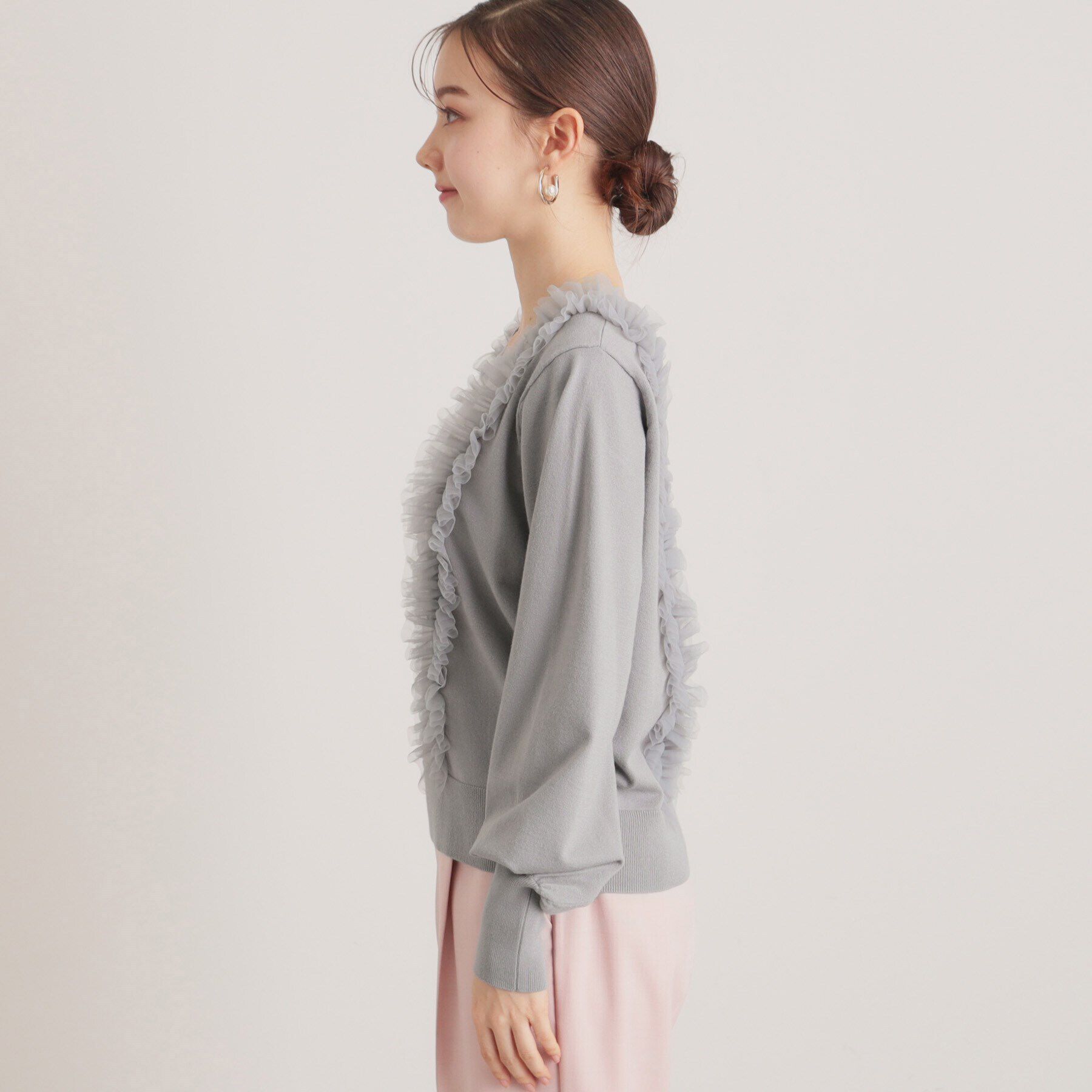 SunaUna「【トレンド/大人フェミニン】前後チュールニット」|ニット・セーター|