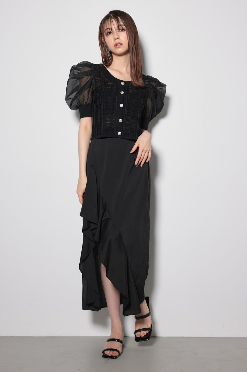 rienda「2WAYシアーラメニットカーデ」|カーディガン|