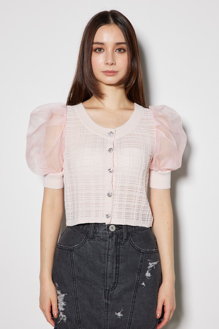 rienda「2WAYシアーラメニットカーデ」|カーディガン|