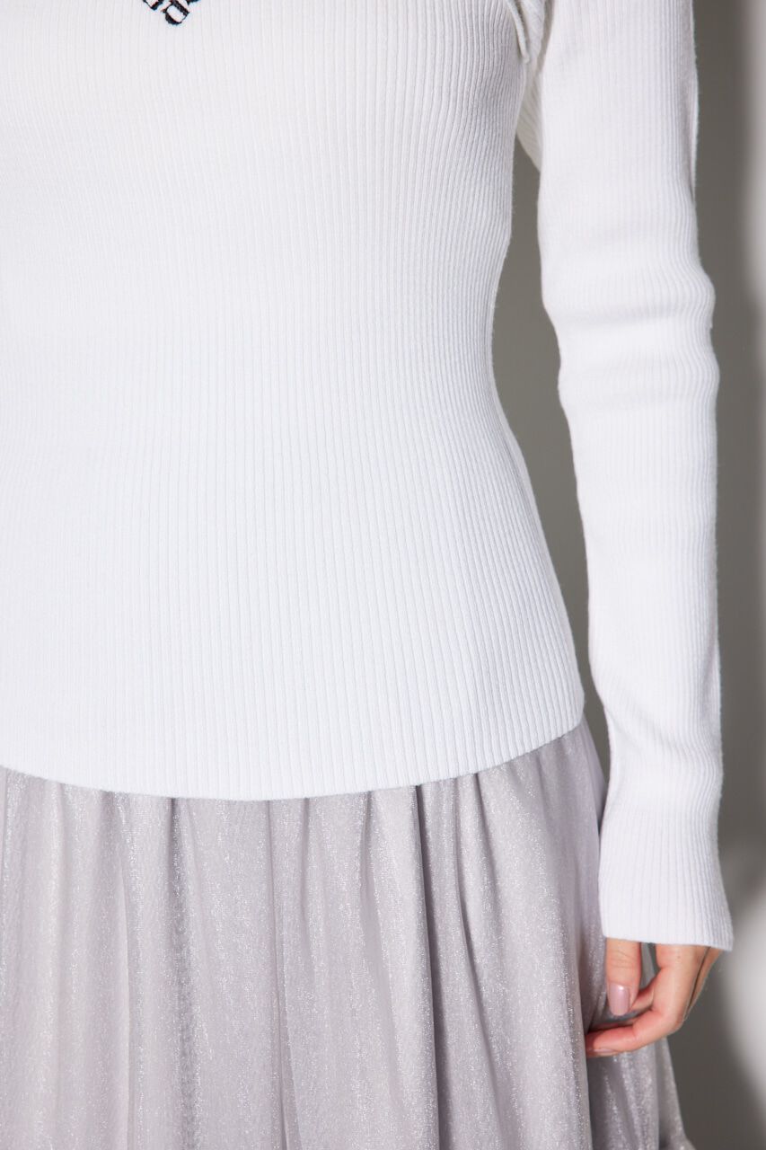 rienda「ボレロネックウォッシャブル ニットトップス」|ニット・セーター|