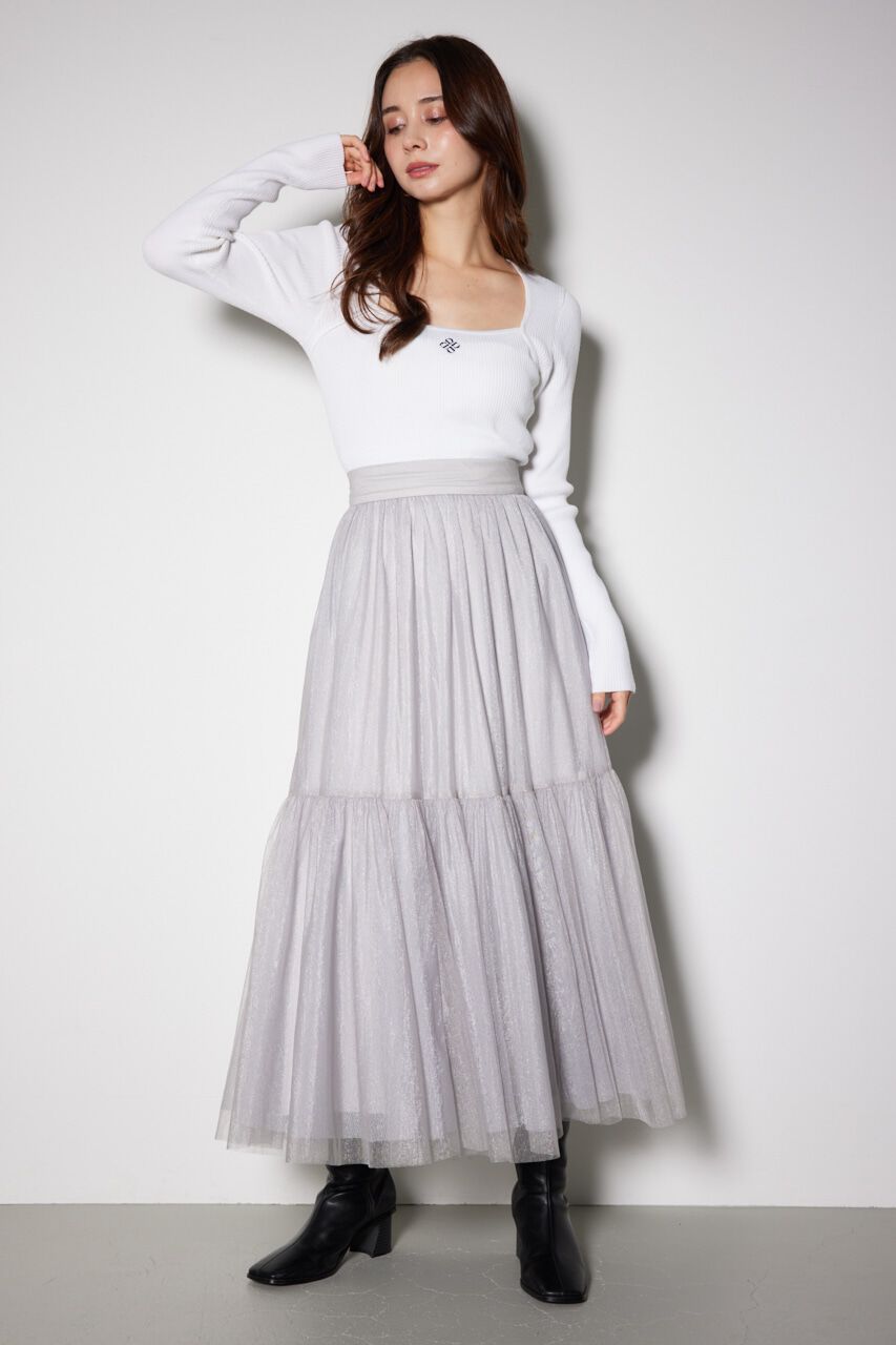 rienda「ボレロネックウォッシャブル ニットトップス」|ニット・セーター|