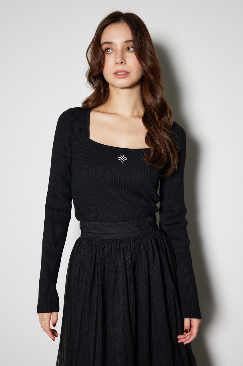 rienda「ボレロネックウォッシャブル ニットトップス」|ニット・セーター|