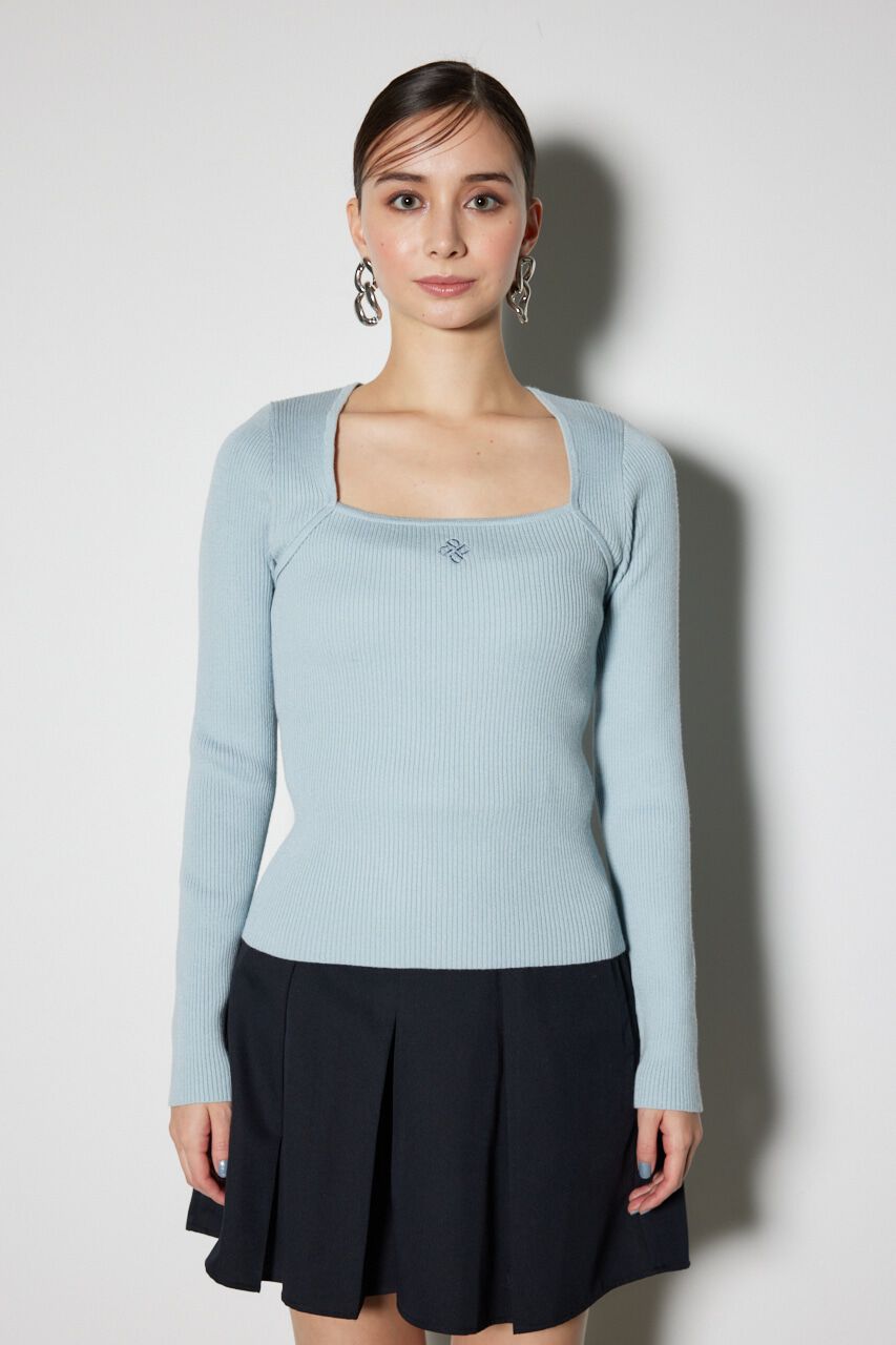 rienda「ボレロネックウォッシャブル ニットトップス」|ニット・セーター|