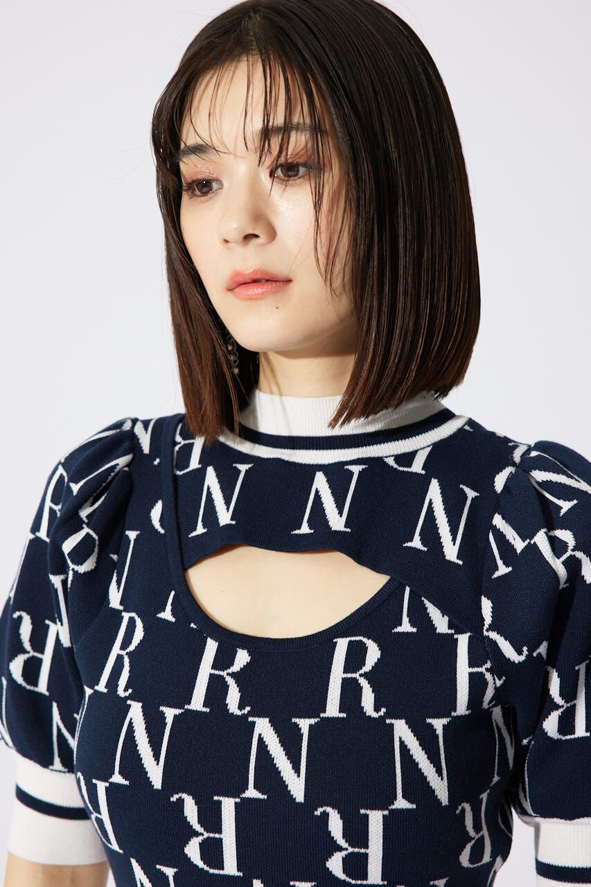 rienda「2WAYRロゴラインニットワンピース」|ワンピース|