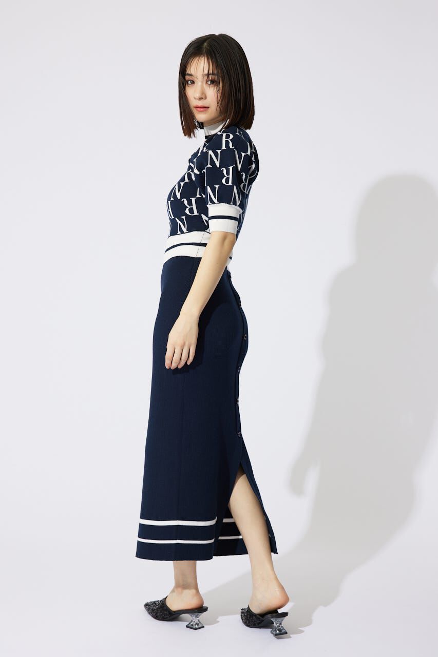 rienda「2WAYRロゴラインニットワンピース」|ワンピース|