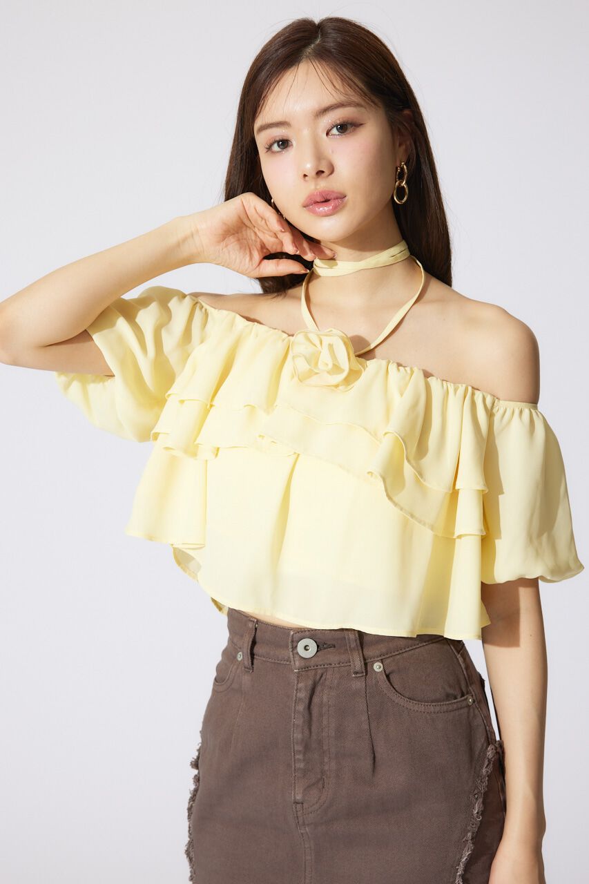 rienda「バルーンオフショルティアードブラウス」|シャツ・ブラウス|