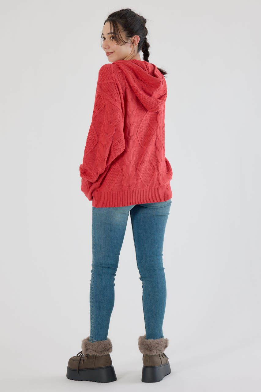 RODEO CROWNS「ロゴケーブルニットジップフーディー」|パーカー|