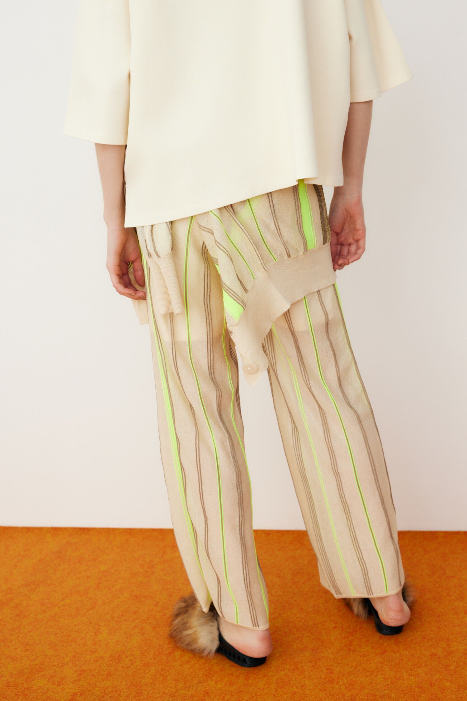 HeRIN.CYE「Sheer stripe knit pants」|その他|