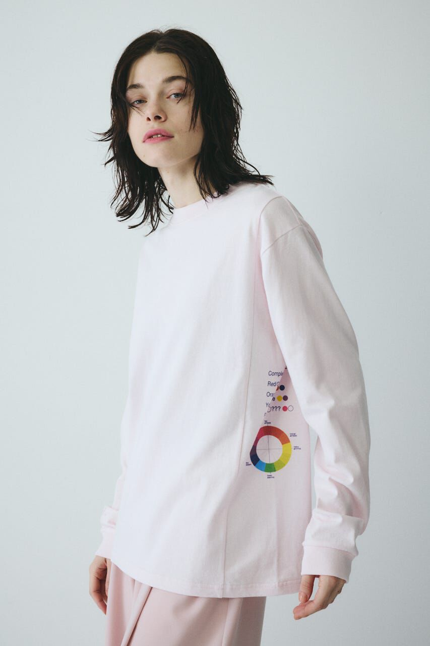 HeRIN.CYE「Side print long T-shirt」|Tシャツ・カットソー|L/PNK1