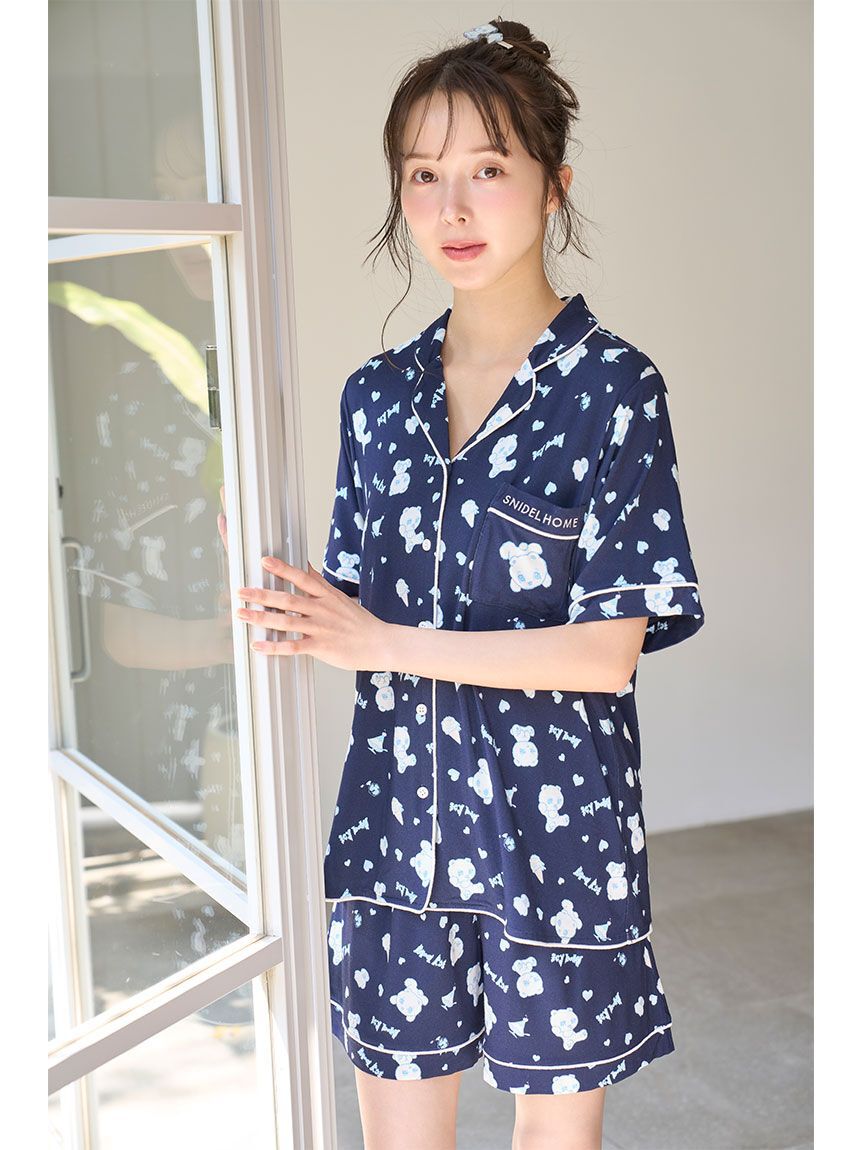 SNIDEL HOME「【icy baby】【接触冷感】総柄開襟シャツ」|ルームウェア|