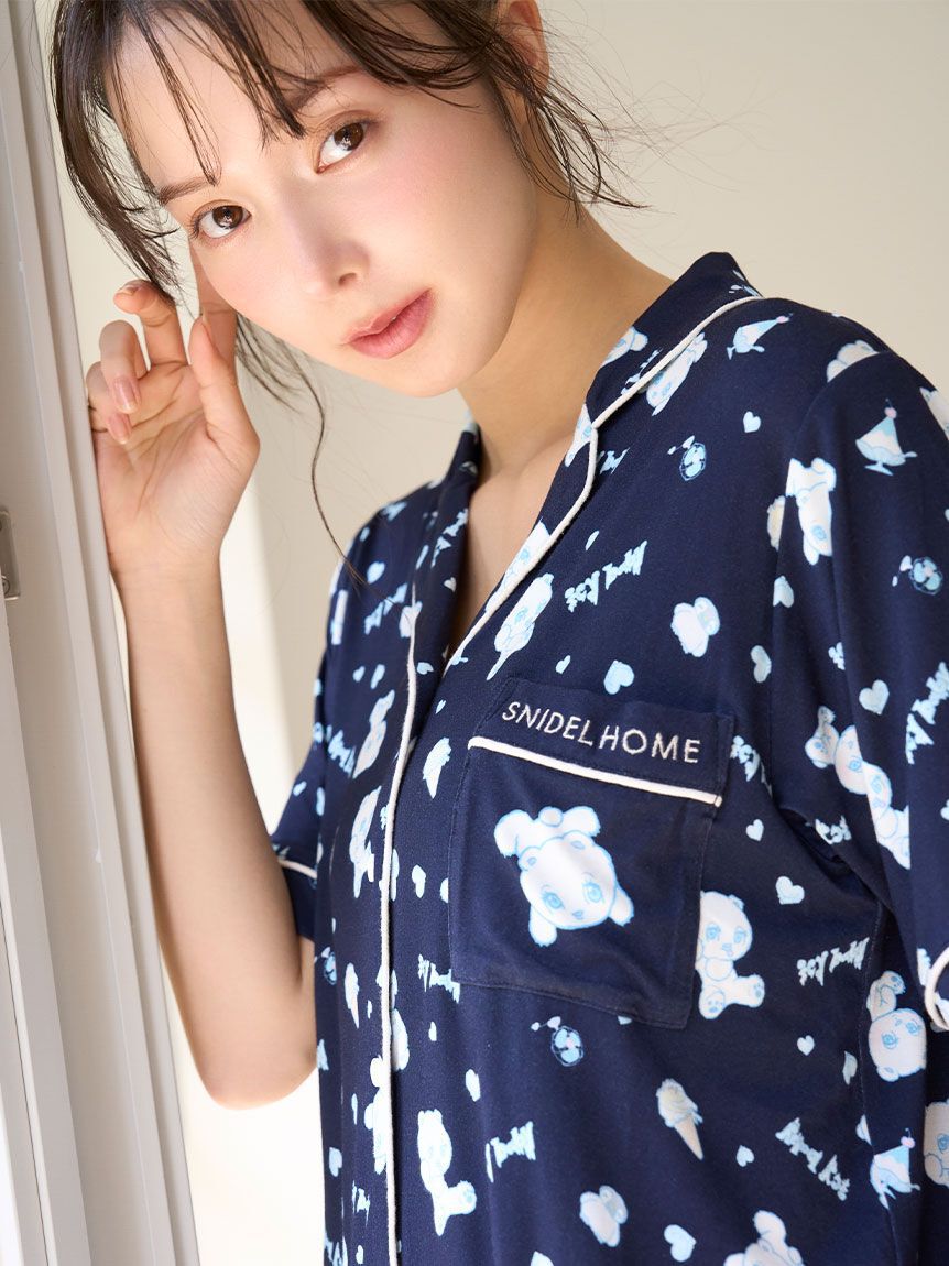 SNIDEL HOME「【icy baby】【接触冷感】総柄開襟シャツ」|ルームウェア|