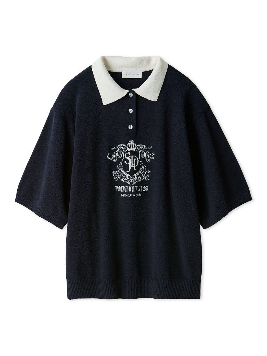 SNIDEL HOME「エンブレムニットポロシャツ」|ルームウェア|
