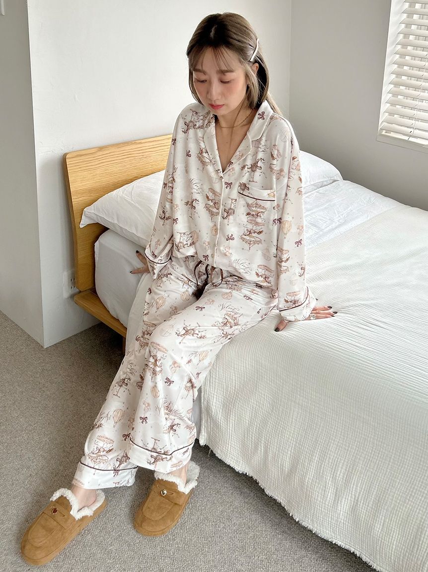SNIDEL HOME「カルーセルプリントロングパンツ」|ルームウェア|LBEG