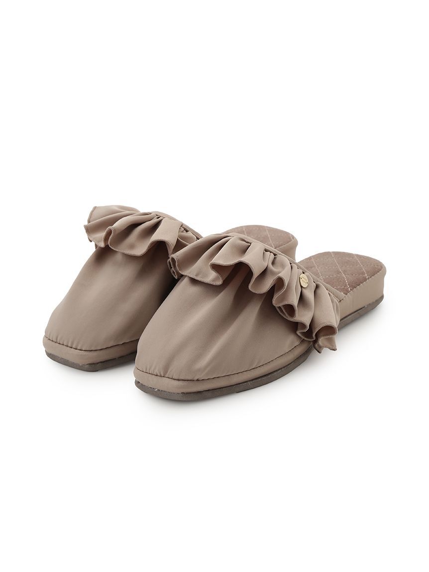 SNIDEL HOME「サテンフリルルームシューズ」|ルームシューズ|MOC