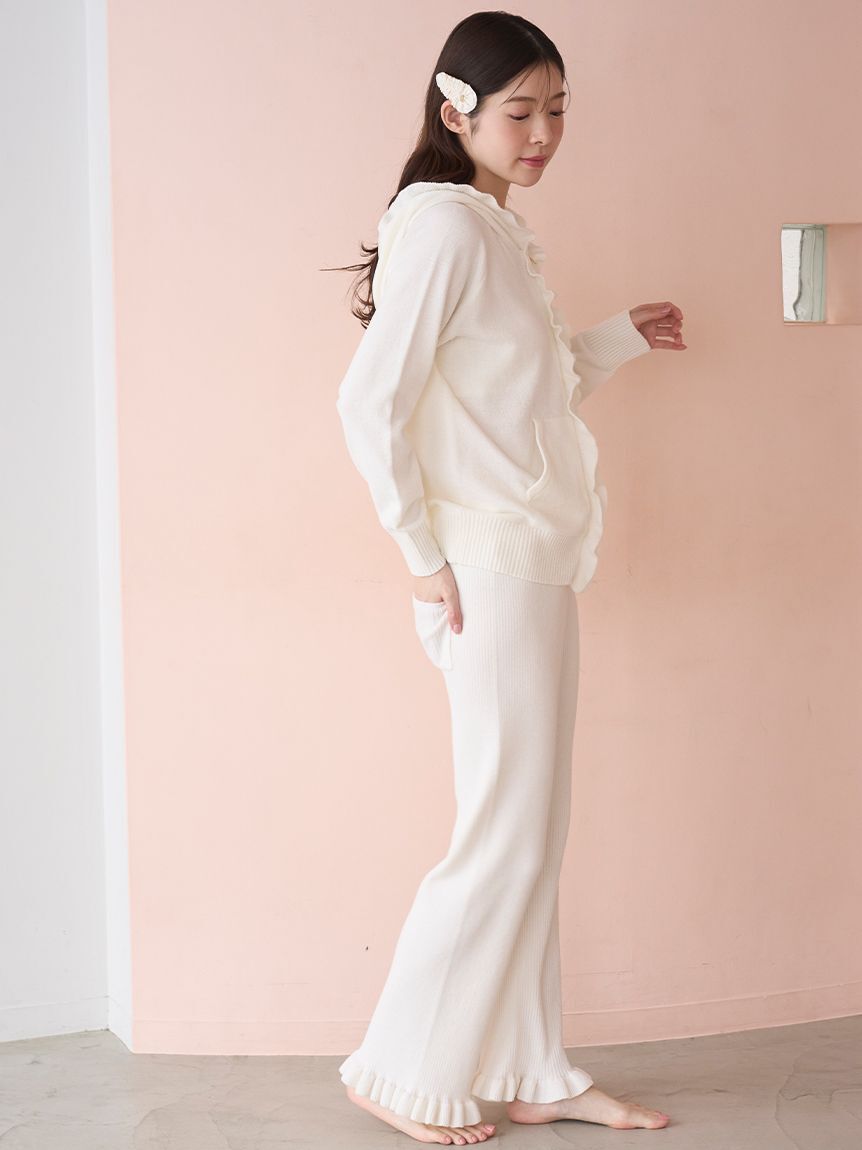 SNIDEL HOME「ニットフリルパーカー」|ルームウェア|