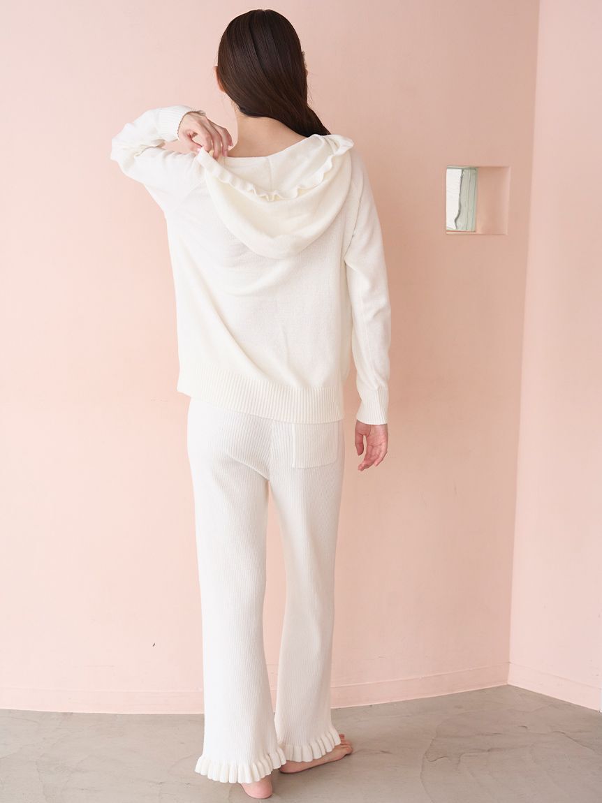 SNIDEL HOME「ニットフリルパーカー」|ルームウェア|