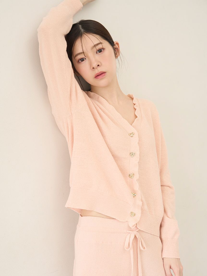 SNIDEL HOME「ハート釦フリルカーディガン」|ルームウェア|