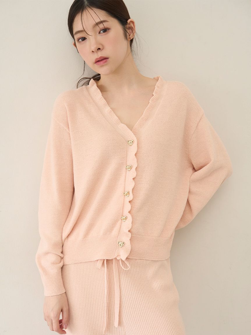 SNIDEL HOME「ハート釦フリルカーディガン」|ルームウェア|CORAL
