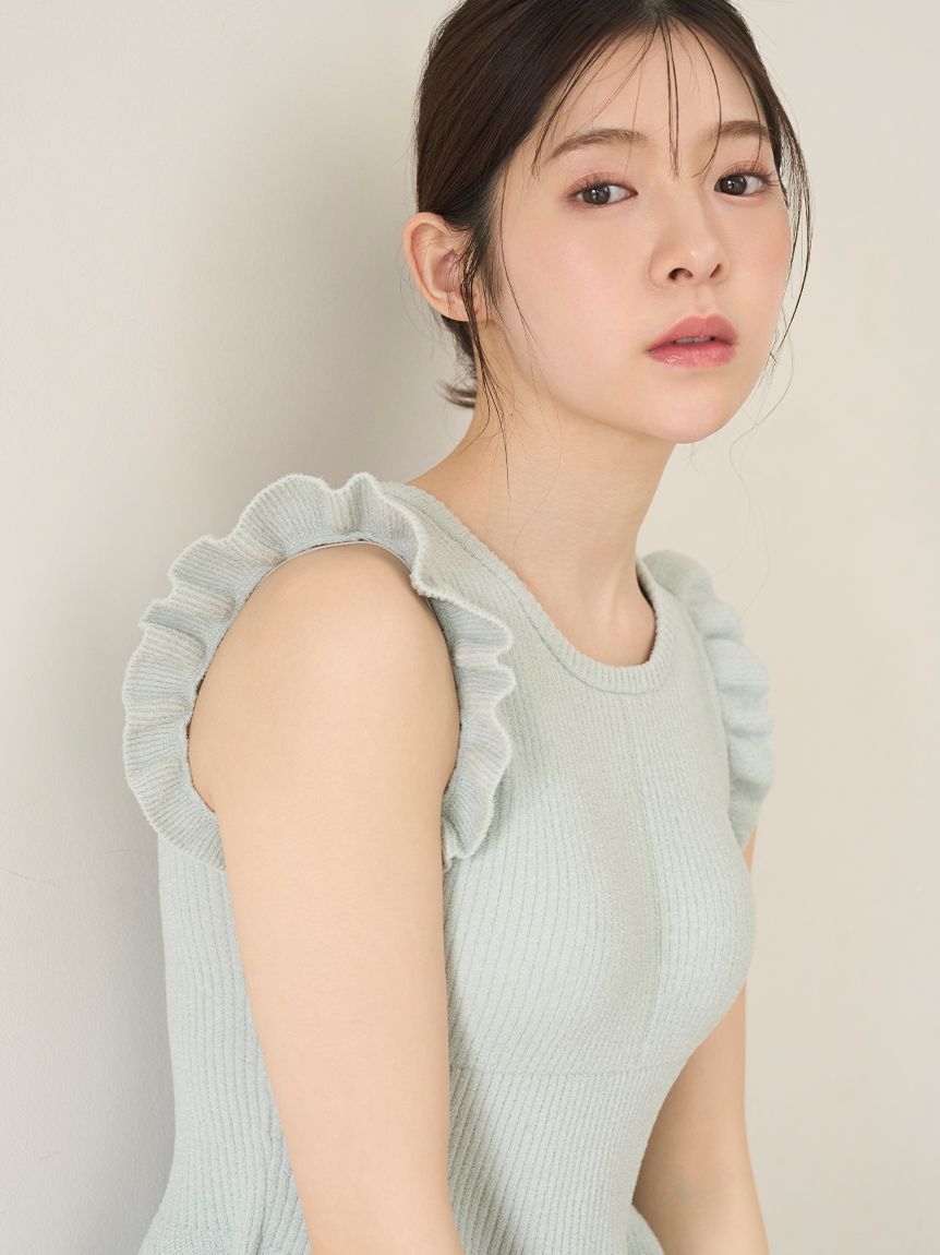 SNIDEL HOME「ニットフリルプルオーバー」|ルームウェア|