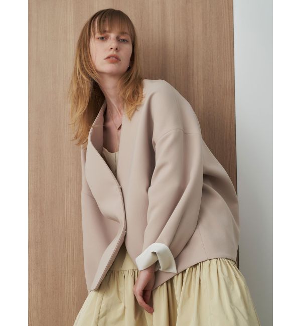 ELENDEEK「FORM SHORT CT」|ノーカラーコート|