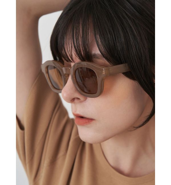 ELENDEEK「WIDE SUNGLASSES」|サングラス|キャメル