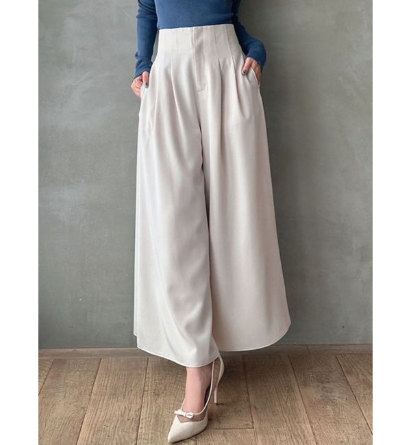 RESEXXY「タックデザインフレアパンツ」|その他|アイボリー