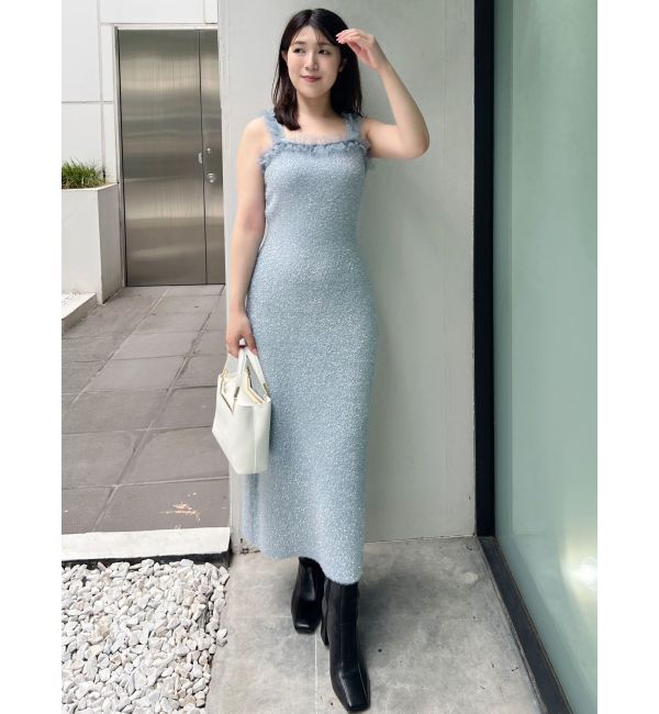 MERCURYDUO「ラメシャギーカーデセットキャミニットワンピース」|ワンピース|