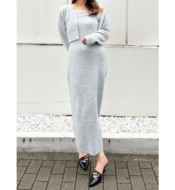 MERCURYDUO「ラメシャギーカーデセットキャミニットワンピース」|ワンピース|