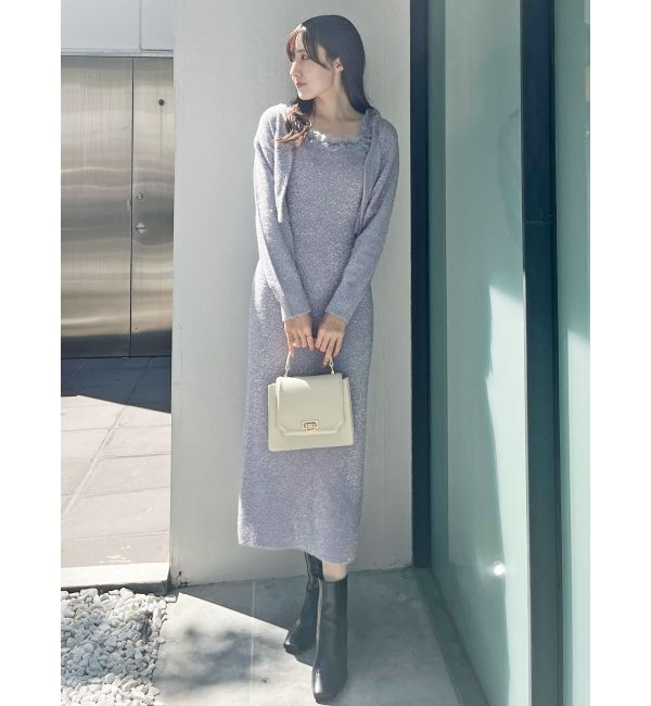 MERCURYDUO「ラメシャギーカーデセットキャミニットワンピース」|ワンピース|